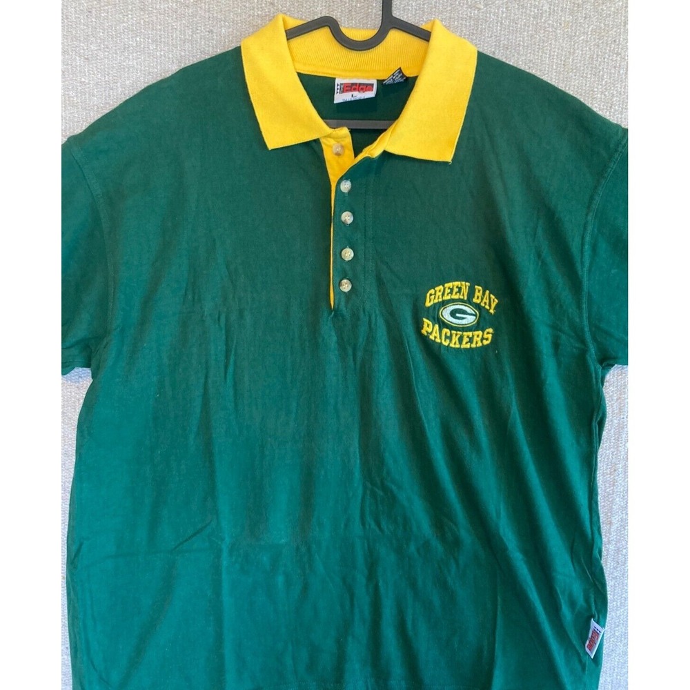 Vintage GREEN BAY PACKERS Embroidered Polo Sport Golf Football Shirt LARGE - Picture 3 of 6